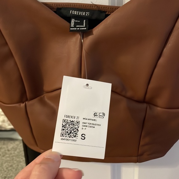 Forever 21 Leather Crop Top - Picture 2 of 2